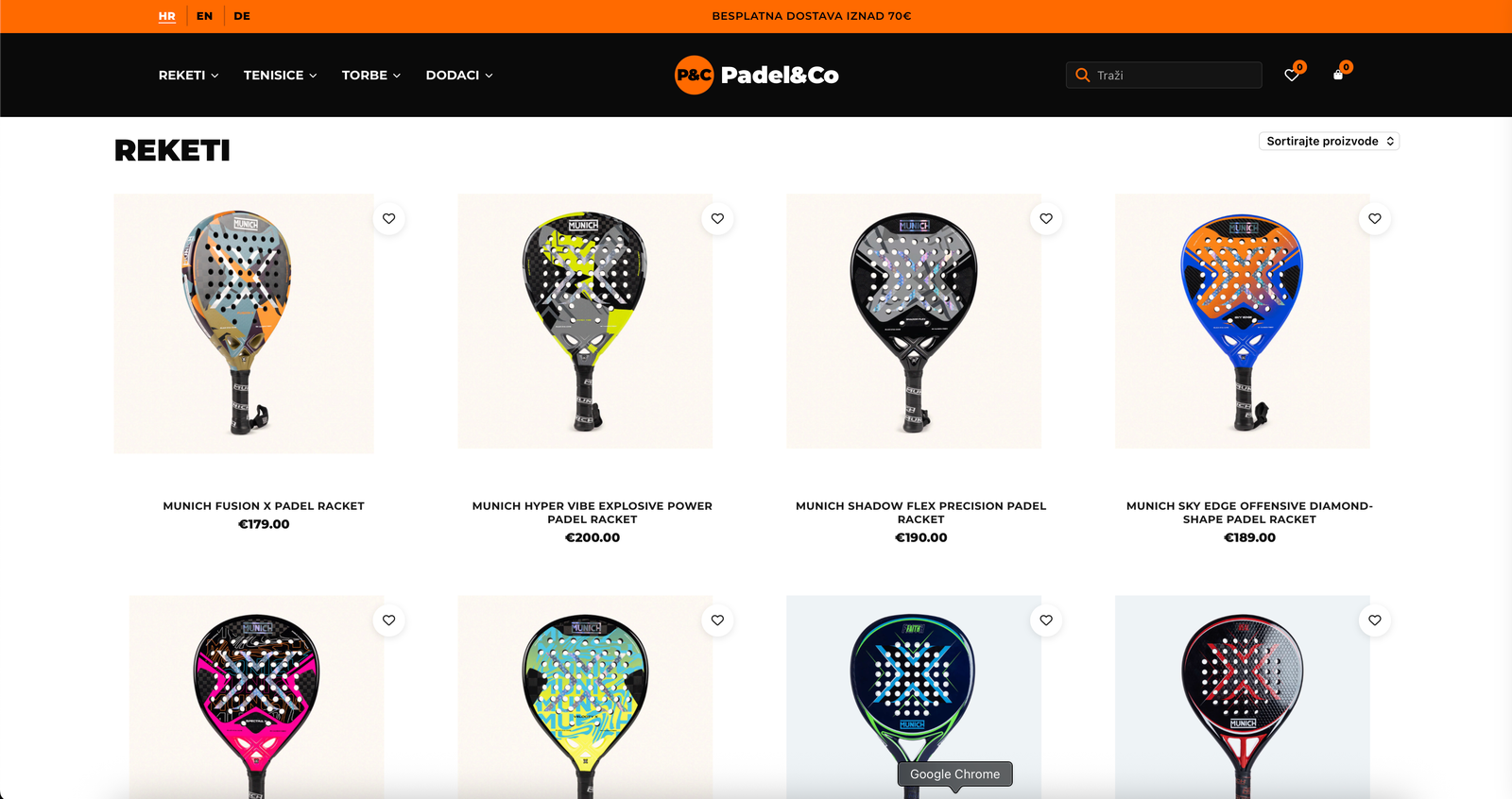 Padel Webshop screenshot 2